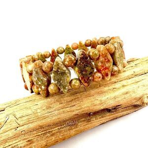 Polished Natural Autumn Jasper Stretch Bracelet